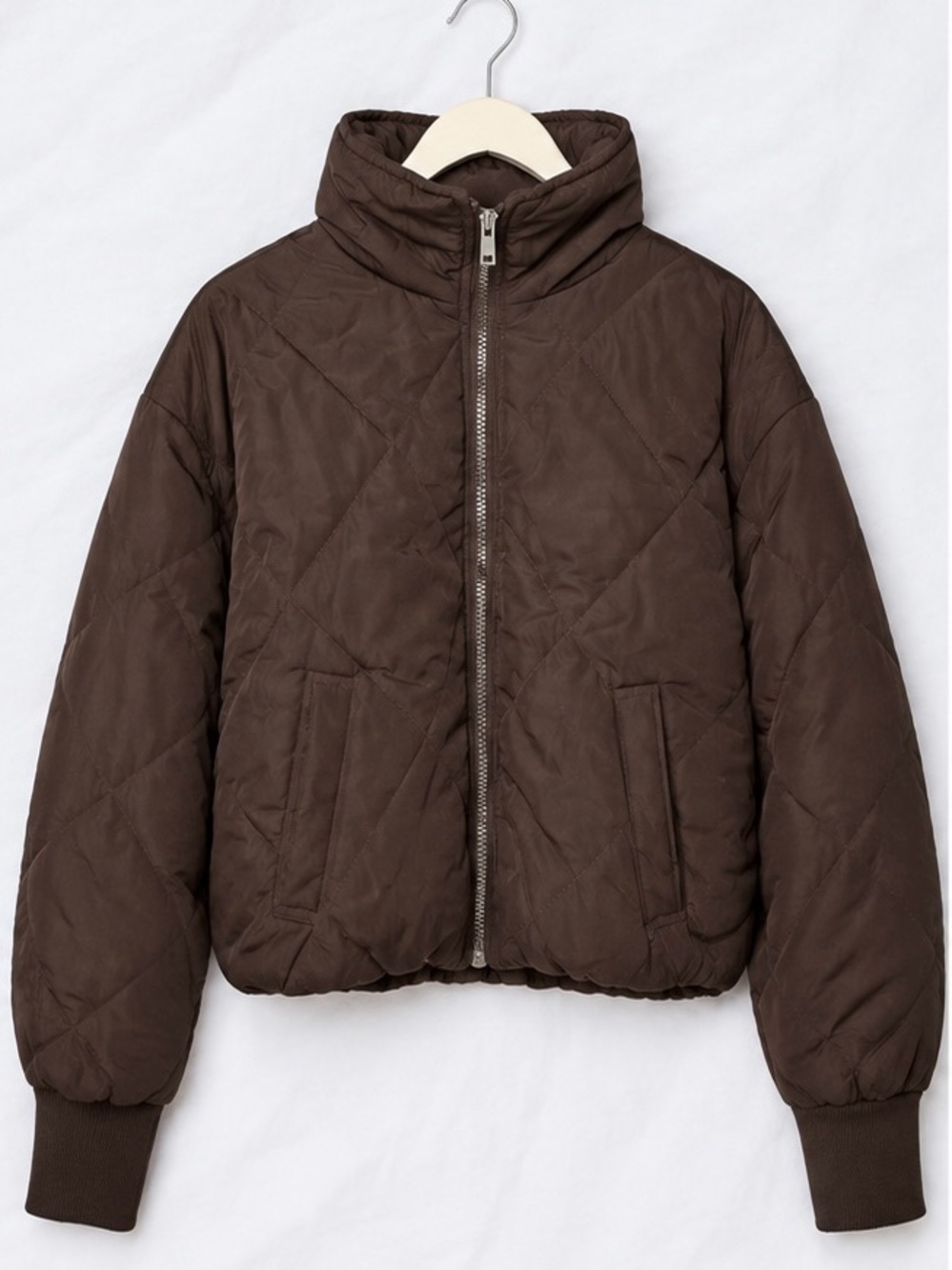 MISS POSH - Quilted Puffer Jacket in Brown